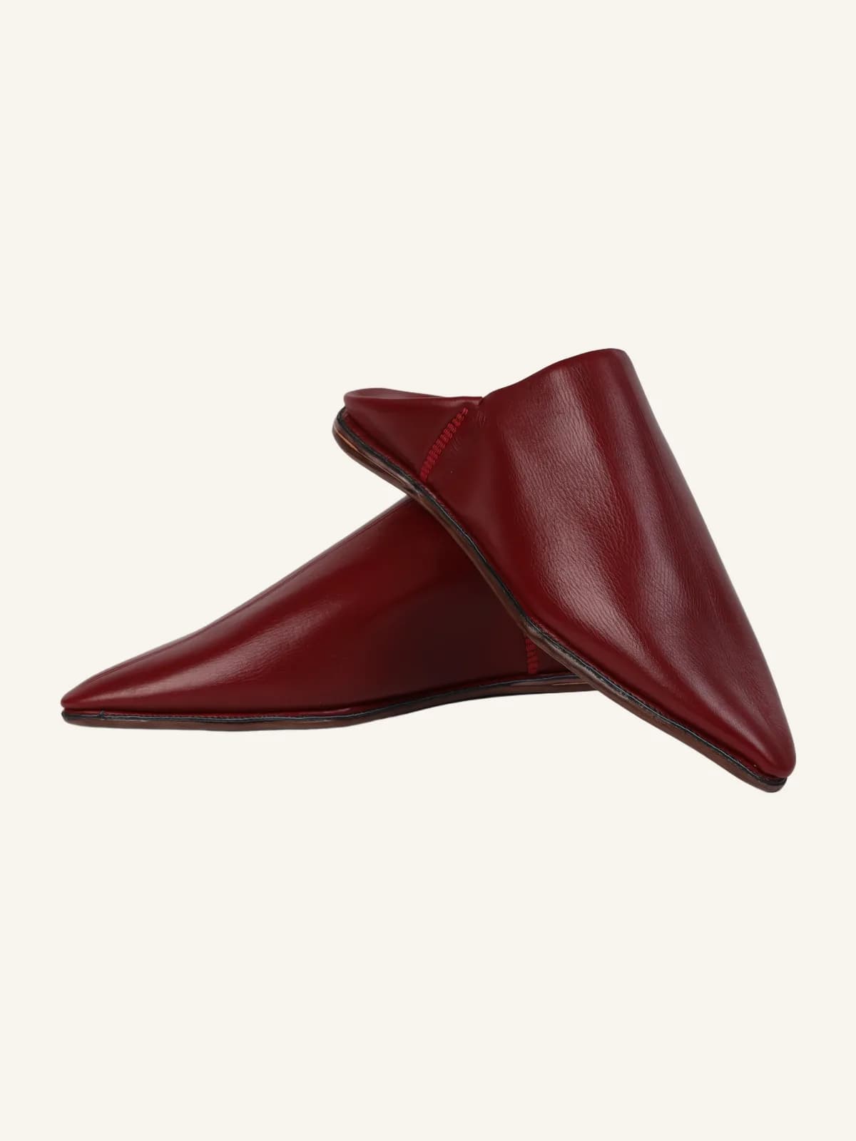 Luxury Leather Babouche for Men - Garnet
