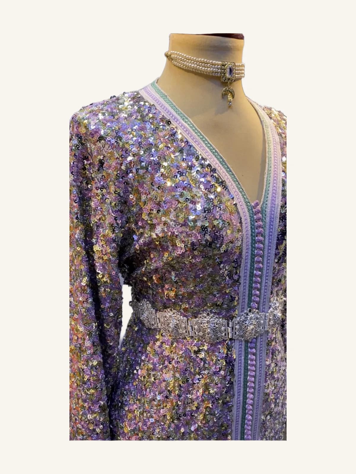 Sequined Fabric Caftan