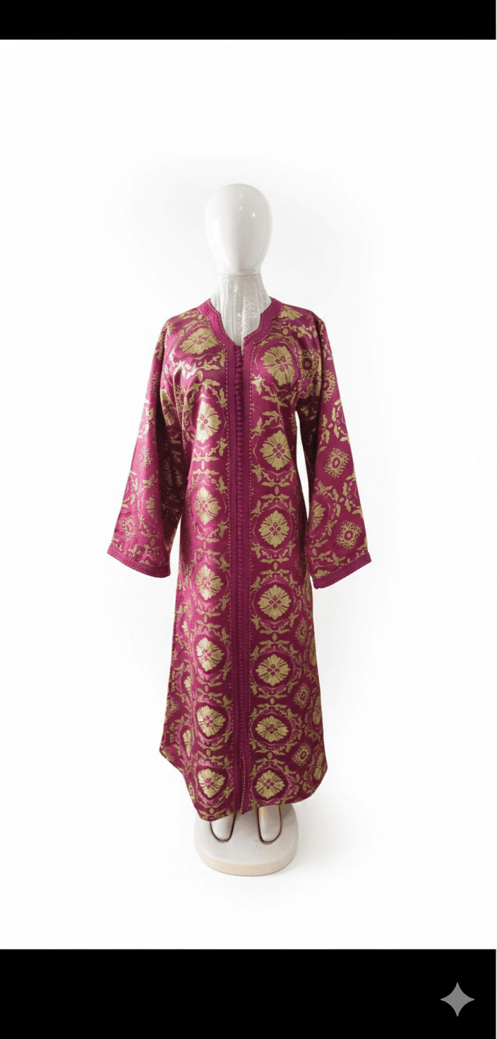 Caftan vantage en brocarde de soie