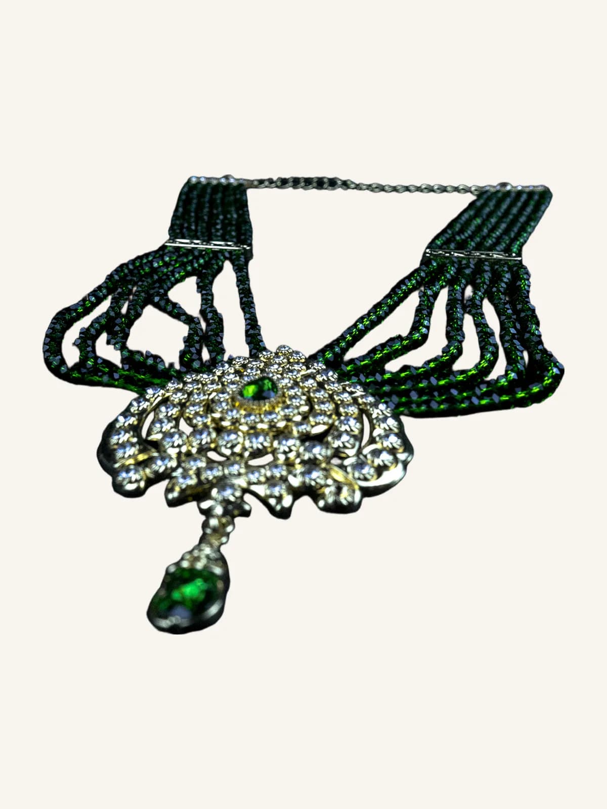 NECKLACE + EARRINGS - GREEN SAHARA