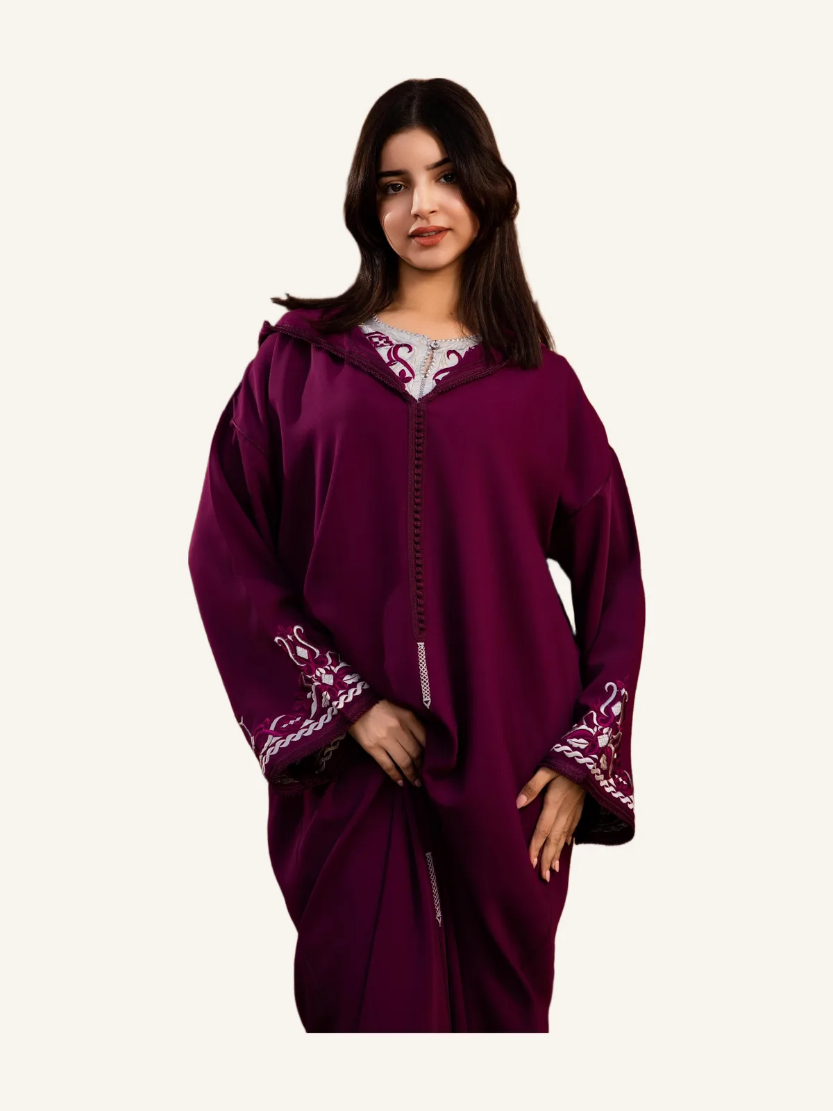 Djellaba برغندي غنية عميقة