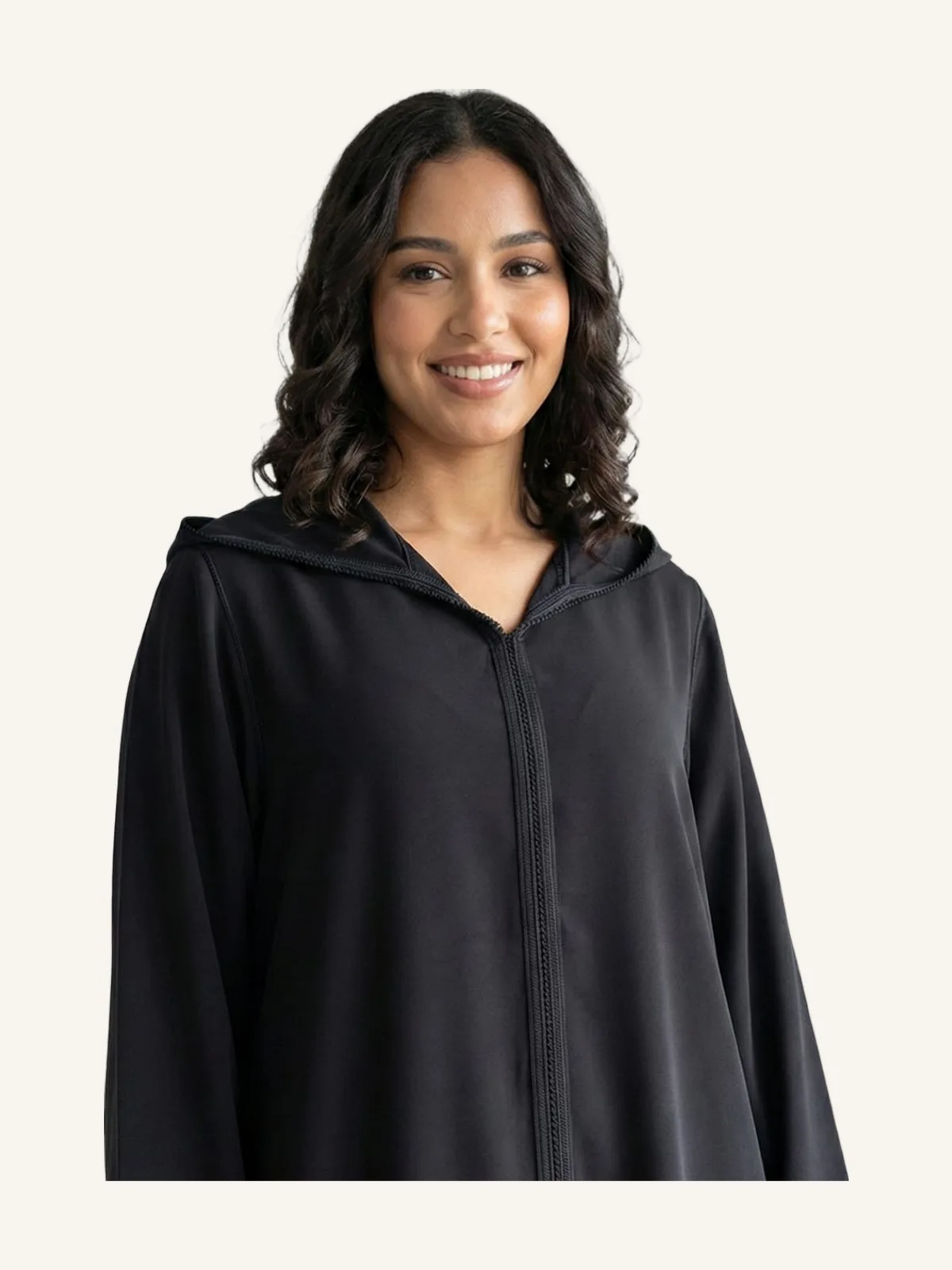 Embroidered Djellaba in Bnssouda Crepe - 100% Handmade