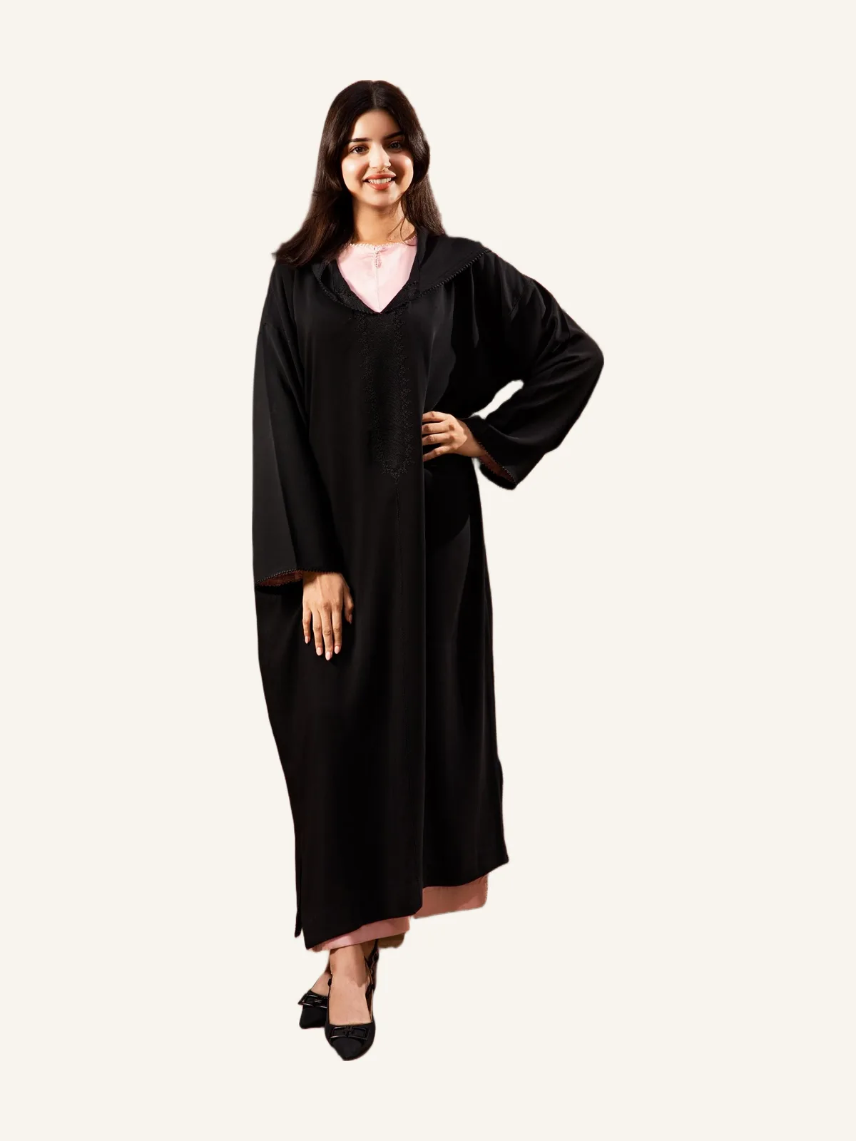 Djellaba Noir Classique Élégante