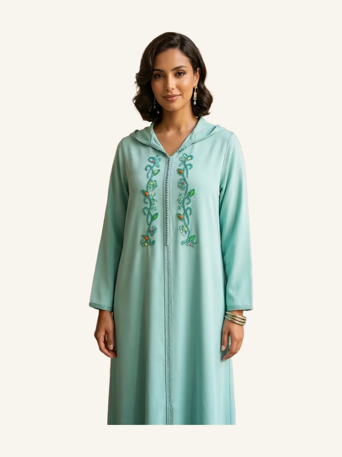 Pearly Aqua Green Djellaba