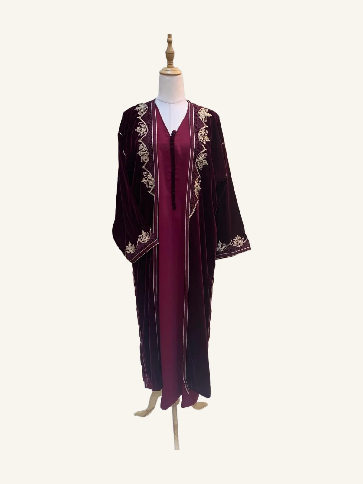 Two-Piece Velvet Kimono