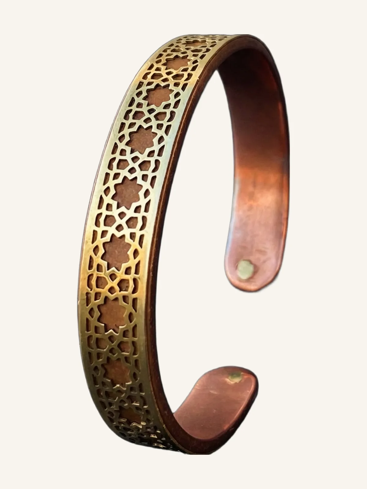 Moroccan Star Lattice Copper Cuff Bracelet
