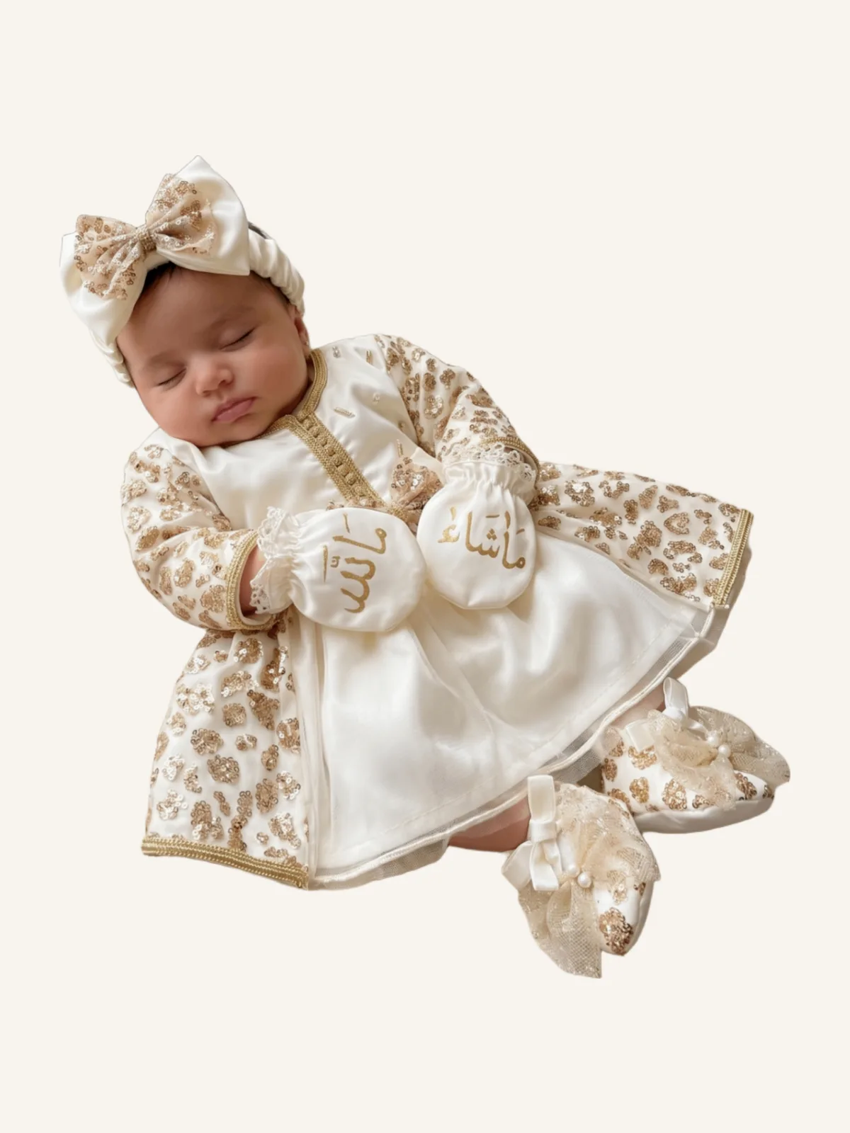 New Born Box - Prestige Vanilla & Gold Caftan (0-6 months)
