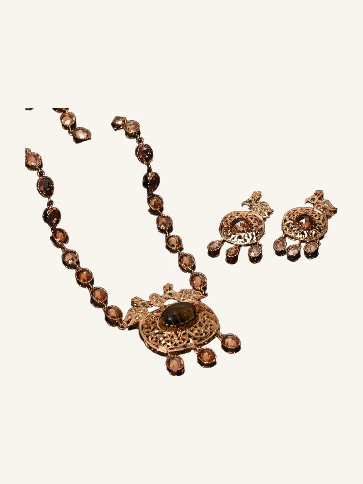 Amber Birds Jewelry Set
