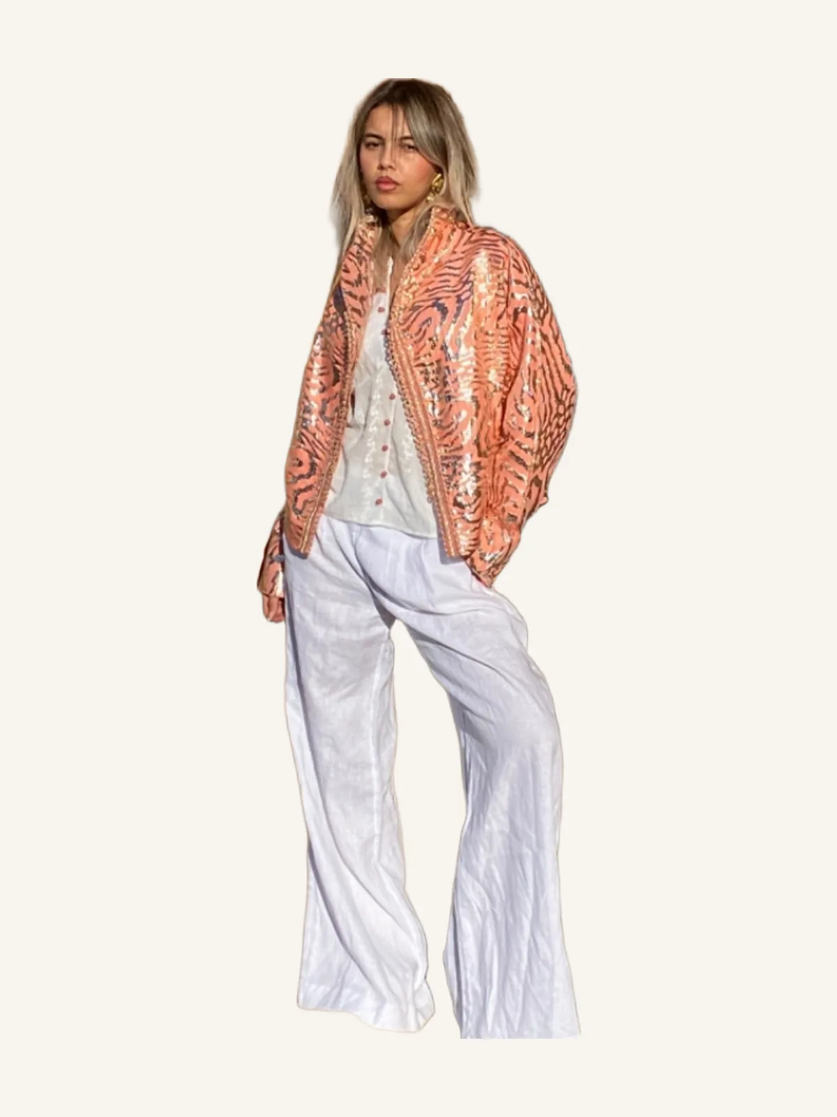Oversized Brocade Blazer Jacket